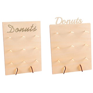 2Pcs Wooden Wall Stand Donut Party Decoration Doughnut