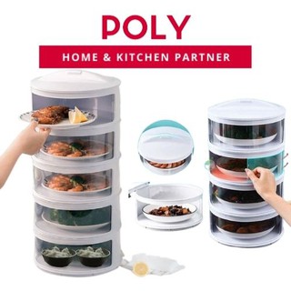 POLY 5-layer Dish Cover Insulation food cover meal table dust cover leftovers heating [Best Quality]