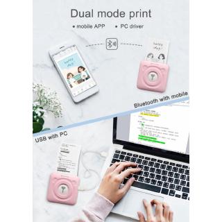 IN STOCK Paperang P1 Portable Phone Wireless Connection Paper Printer PeriPage Cute Mini Portable Bluetooth Wireless Paper Photo Printer Pocket Thermal Printing USB Connect (7)