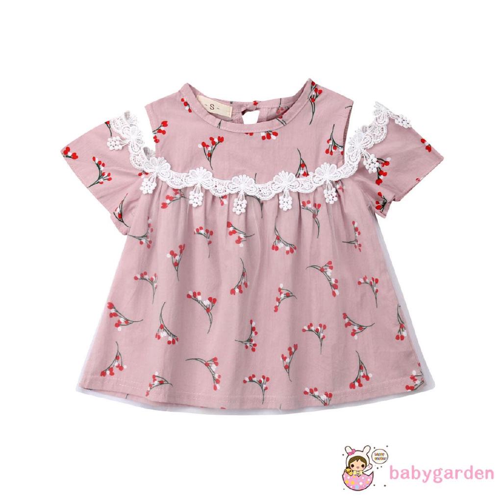 NEY-Kids Baby Girls Dress Princess Tutu Summer Floral Lace (6)