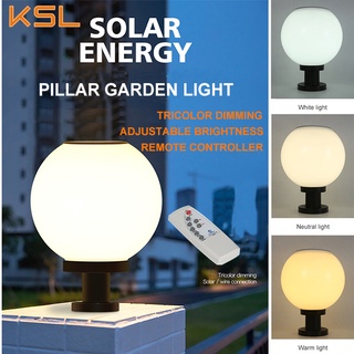 Solar Led Pillar light Outdoor Garden Lighting Sensor Control Lamps Post Lamp Round Ball light