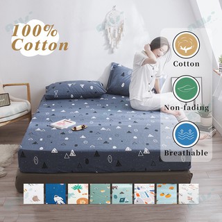 100% cotton fitted sheet plaid bedsheet set single queen king size cardar