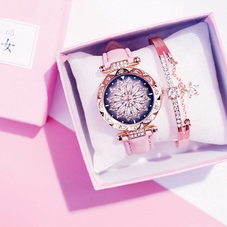 Ifyou Fashion Quartz Diamond Flower Wrist Watch Women Waterproof Women Digital Watches Accessories Relo(Only Watch)