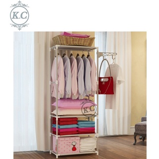 K.C☆Good Quality☆ ZH920 Coat rack floor bedroom multi-function Clothes hanger wardrobe
