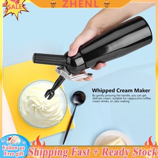 ❀ZHENLREADY❀500mL Black Aluminum Whipped Dessert Cream Butter Dispenser Whipper Foam Maker IyUQ