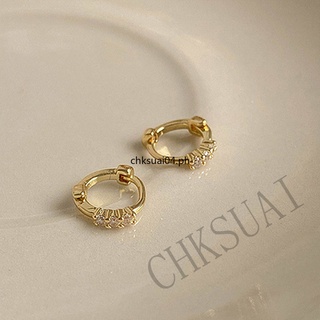 14K Gold Plated Mini Zircon Hoop Earrings Cubic Zirconia Cartilage Earring Small Huggie Piercing Earings (6)