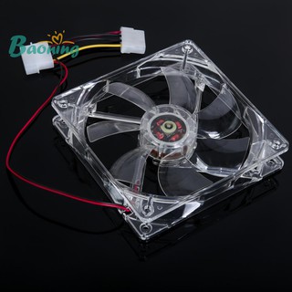 ≦❥≦120mm PC Computer Clear Case Quad 4 LED Light CPU Cooling Fan 12cm