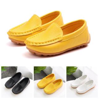 21-36 Infant Baby Leather Shoes Kids Girls Boys Flat Shoes White Black Casual Peas Yellow Shoes (1)