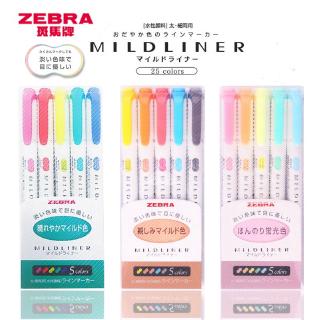 Zebra Wkt7-5 Mildliner 5 Colors/ Set Double-tips Highlighter