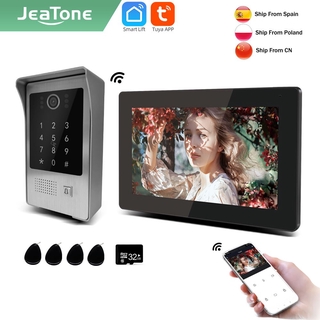 Jeatone WIFI Tuya IP Video intercom for Apartment Home Wireless call 7 Inch Wired Doorbell Camera 1.