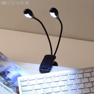✗☜☌2 Dual Flexible Arms 4 LED Clip-on Light Lamp for Piano Music Stand Book