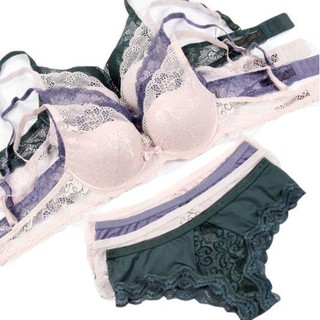 Bra with Panty set Lace Push Up Bras terno panties woman underwear (1)