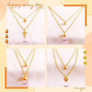 fashion jewelry 24k gold plated 2in1 necklace bangkok kwentas for women