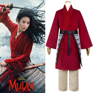 Hua Mulan Chinese Hanfu Cosplay Costume Women Girl Dress Halloween Full Set Wig