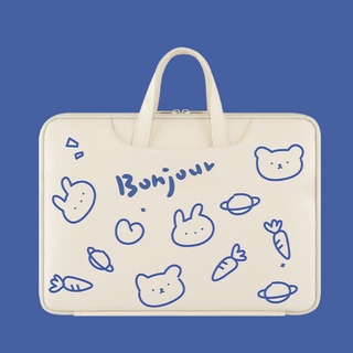Sketch Bunny Leather Laptop Bag 15.6/14/13.3in Notebook MacBook Protective Briefcase Handbag PC Tablet Carry Bags
