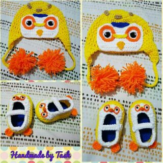 Pororo baby kids bonnet and shoes