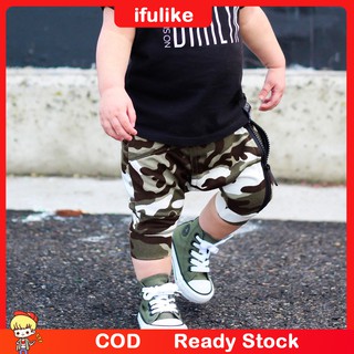 COD Toddler Baby Kid Boy Harem Pants Bloomers Zipper High Waist Camouflage Clothes