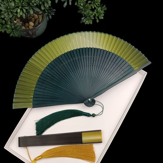 Folding Fan Folding Fan Women's Solid Color Gradient Summer Japanese And Fan Hanfu