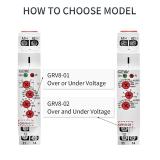 GEYA GRV8-02 AC/DC110-240V over & Under Voltage Relay Voltage Monitor Relay Single Phase Voltage Control Relay