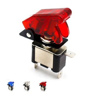 12V Red Cover Rocker Toggle Switch SPST ON/OFF Car Truck Boat 3Pin