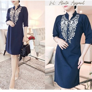BARONG DRESS FOR WOMEN / OFFICE WORKWEAR MODERN FILIPINIANA PURE EMBROIDERED LADY BARONG DRESS