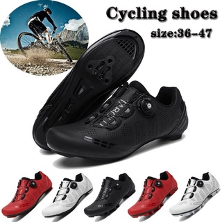 Mens Womens Road Bike Cycling Shoes Riding Shoes with White Professional Mountain Bike Breathable Bicycle Racing Self-Locking Shoes