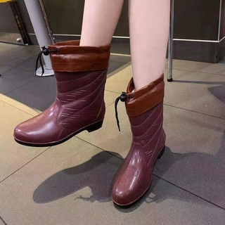 Boots☢✧#3588 Four seasons fashion rain boots women rubber shoes