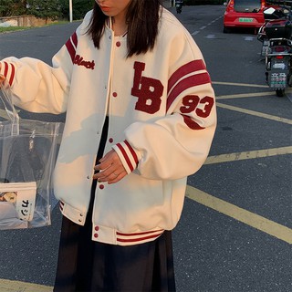 2021 Autumn Women Baseball Jacket Harajuku Casual Loose Pocket Printed Korean Oversize Bomber Sweats