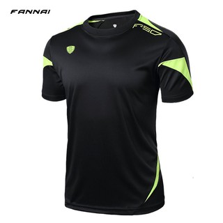 Fannai Men Sports T-Shirt Quick Dry Breathable Slim Fit Tops FN06 Black