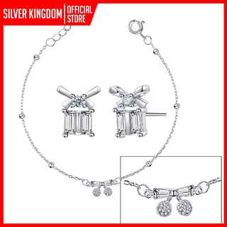 【spot goods】 □₪Silver Kingdom Genuine Italy 92.5 Silver Korean Jewelry Ribbon Design ( NS34- LB16+S