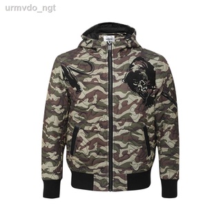 ✱▤blackgateone black autumn and winter camouflage decorative printing hooded fashion men s short coa