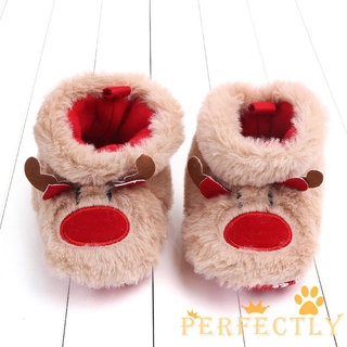 PFT7-0-18 Months Baby Girls Boys Snow Boots, Soft Sole Anti-Slip Crib Shoes Winter Warm Cozy Bowknot Booties