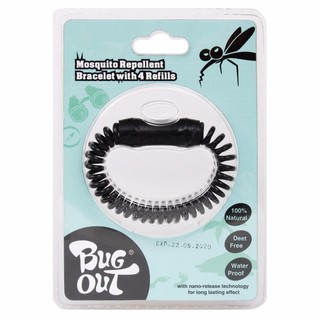 Bugout Spring Mosquito Repellent Bracelet w 4 Refills Black (1)