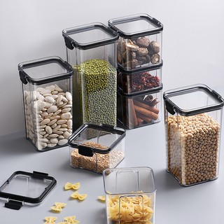 460/700/1300/1800ML Food Transparent Storage Jar Plastic Noodle Miscellaneous Grains Kitchen
