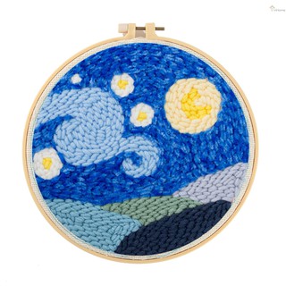 YiHome Punch Needle Starter Kits DIY Handcraft Embroidery Set Hoop Yarn Rug for Wall Home Decor