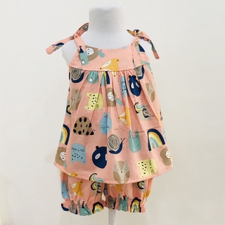 Littlestar Baby Shoulder ties top dress with bloomer set (7)