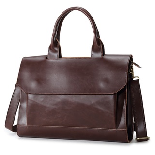 Crazy horse genuine leather men bag vintage loptap business men's leather briefcase men messenger bag shoulder bag handbag 6920