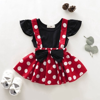 Newborn Baby Toddler Clothing Top Shirt and Dot Skirt Set Baby Outfit Set Summer Dress