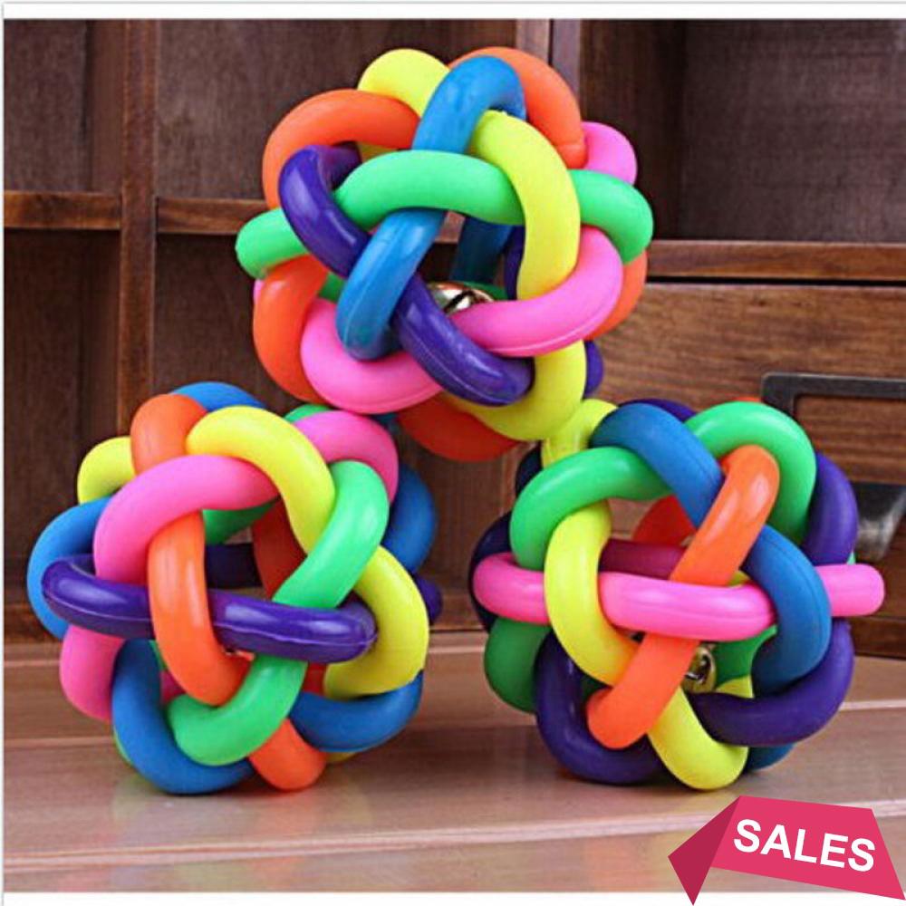 Popular Bone Rubber Braided Chews Dogs Toy Ropes Ball Knot