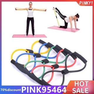 Resistance Training Bands Tube Workout Exercise for Yoga 8 Type Fashion Body Building Fitness Equipment Tool [pinky]