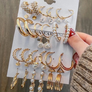 Pearl Earring Set Crystal Tassel Elegant Oversized Stud Earrings Women Jewelry Fashion Accessories (3)