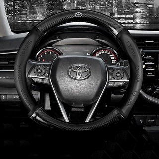 All Model Toyota Leather Carbon Fiber Car Steering Wheel Cover For Camry Vios Altis Avanza Vellfire