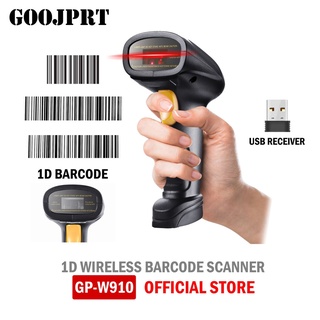 ♤GOOJPRT GP-W910 Portable Wireless 1D Barcode Scanner Reader 2.4G with USB Receiver