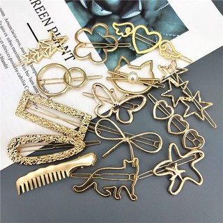 COD Fashion Metal Hair Clip Elegant Geometric Pattern hairpin