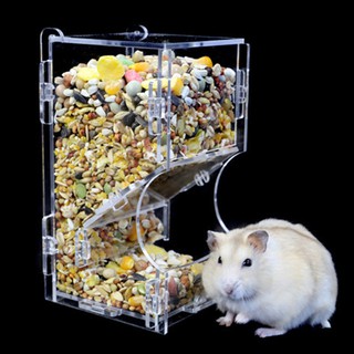[boutique]Dorakitten Transparent Hamster Feeder Acrylic Hamster Food Dispenser Clear Automatic Pet F