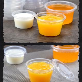 cc 50Pcs Disposable Cups 150ml Sauce Container Pot Jello Shot Cup Slime Storage With Lid Ketchup