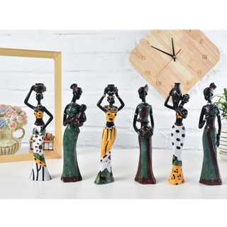 Decoration 3-piece home decoration ceramic African tribe statue crafts creative home decorati