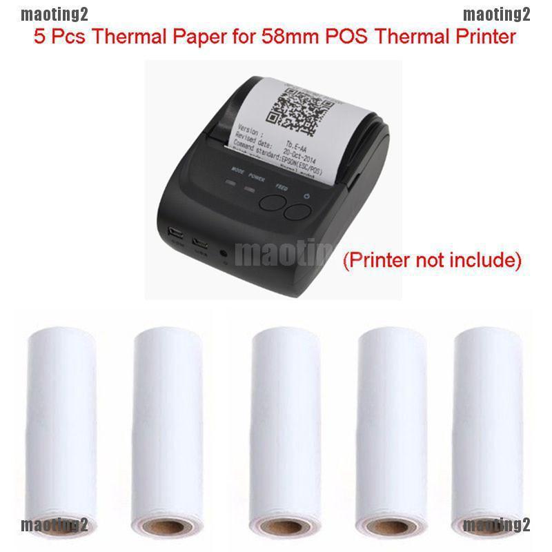 5PCS 57x30mm Thermal Receipt Paper Roll For Mobile POS 58mm Thermal Printer Lot