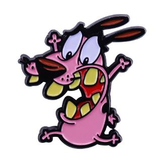 Courage the cowardly dog enamel pin cute hat backpack decor