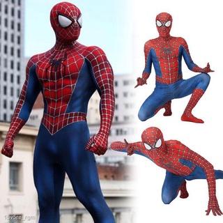 ┇♟Superhero Spiderman Costume Bodysuit for Kids Spandex Zentai Cosplay Jumpsuit 3D Style